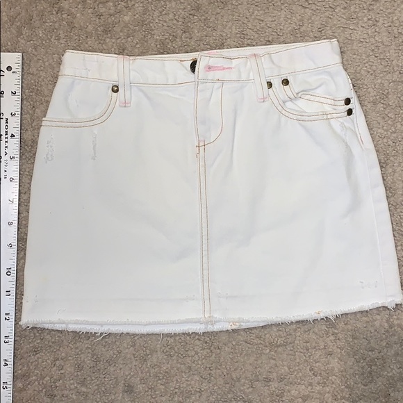 kids white jean skirt